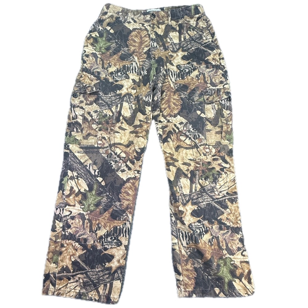 Jerzees Outdoors Cargo Pants Mens 36 Camo Mossy Oak Forest Edge Hunting Utility
